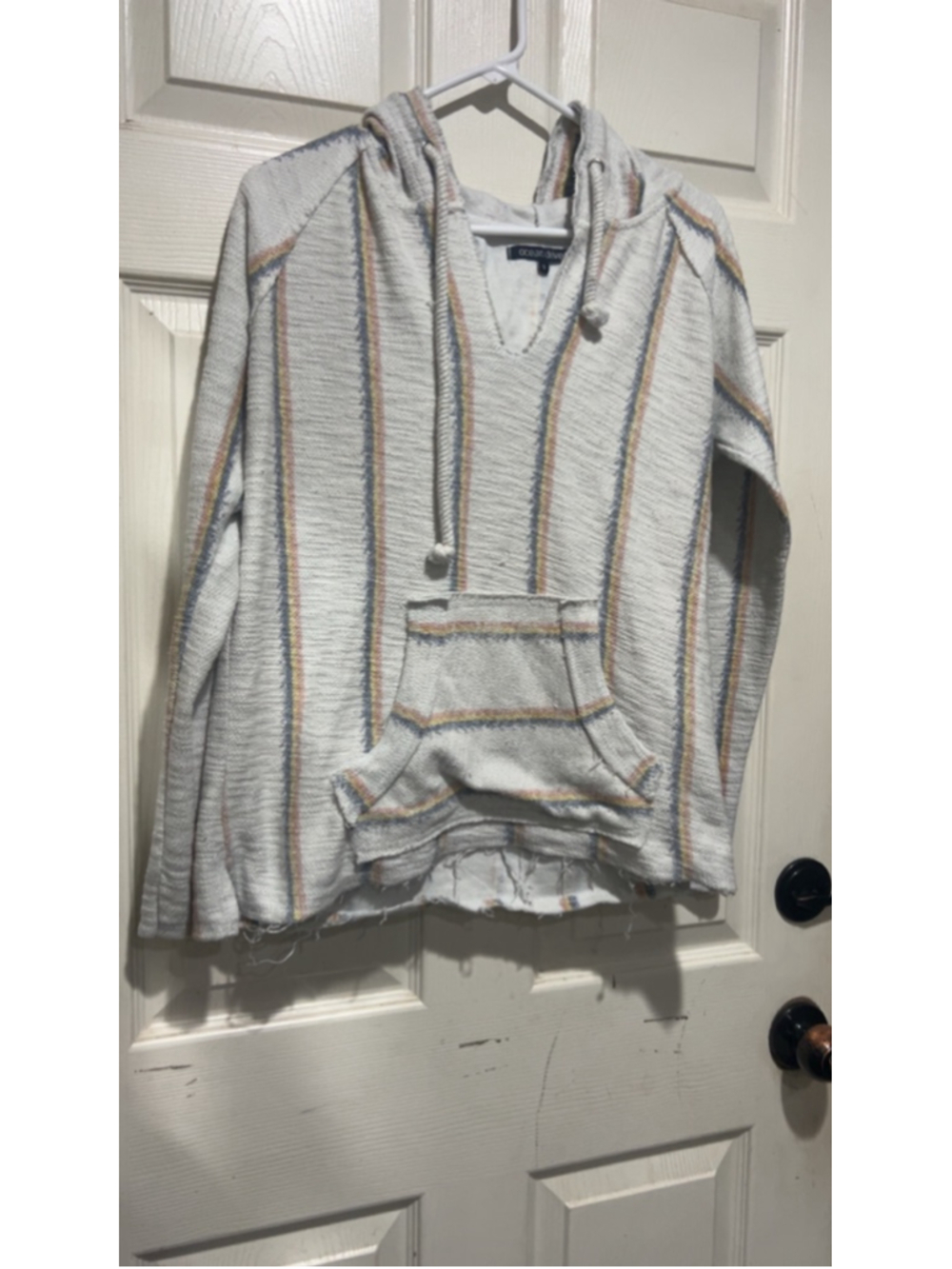 Women's Ocean Drive Striped Hoodie S White Blue